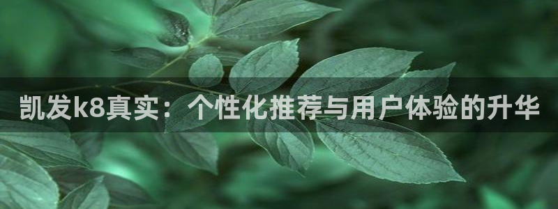 人生就是搏：凯发k8真实：个性化推荐与用户体验的升华